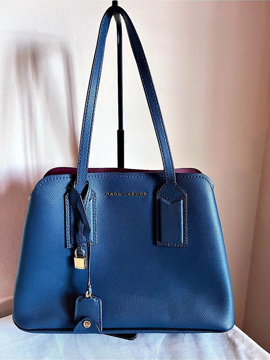 Marc Jacobs Handbags - Marc Jacobs The Editor Leather Tote in Dark Teal & Red